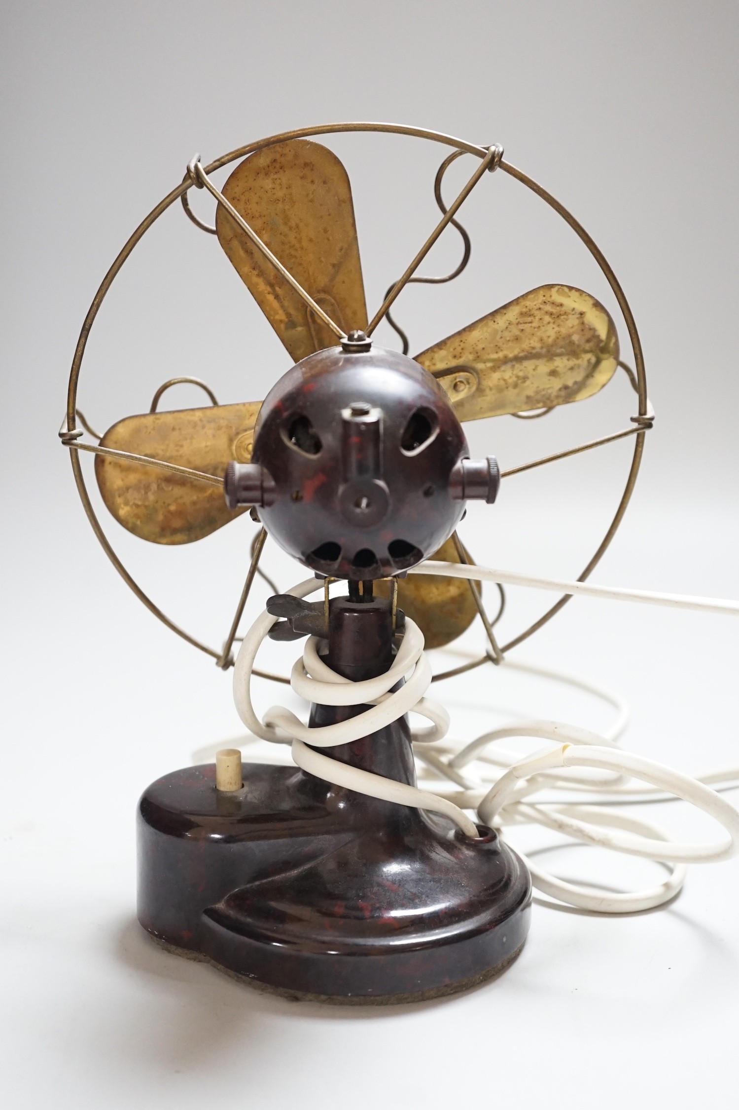 An EMI Echo Mama Infidel bakelite fan, height 22cm